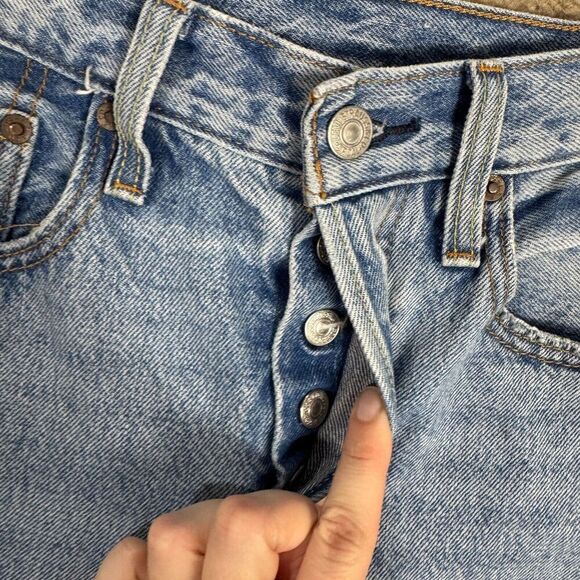 Levi's 501 Skinny Jeans Womens Size 24 Can't Touch This Distressed Button Fly - Picture 5 of 16